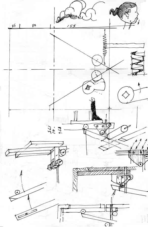 drawing 4 with details of trapdoor slide